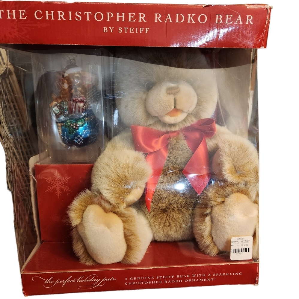 Christopher Radko Steiff Teddy Bear / Ornament Retired 2006 NIB Rare Collectible